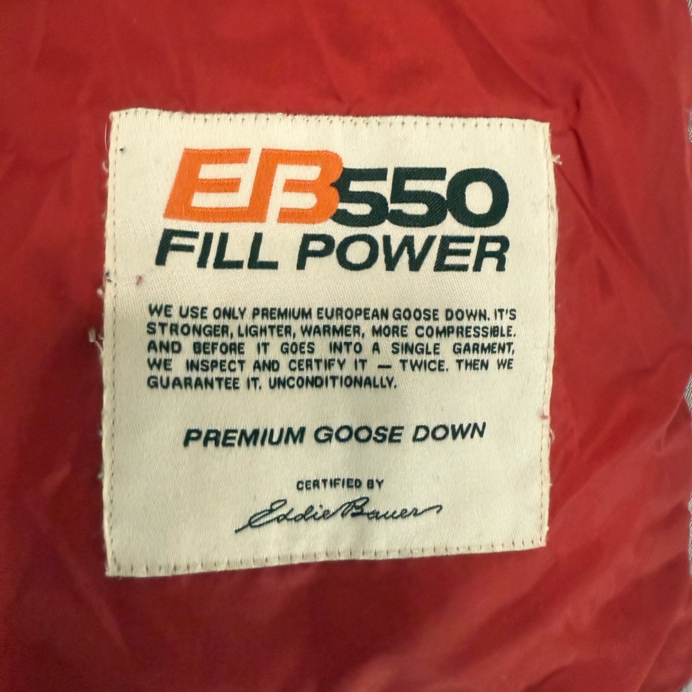 Eddie Bauer Gray Hooded Jacket with Red Lining - Picture 7 of 7